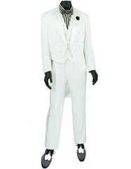 Mens 3pc Vested Classic Tail Tuxedo in White - Men's Tuxedo USA