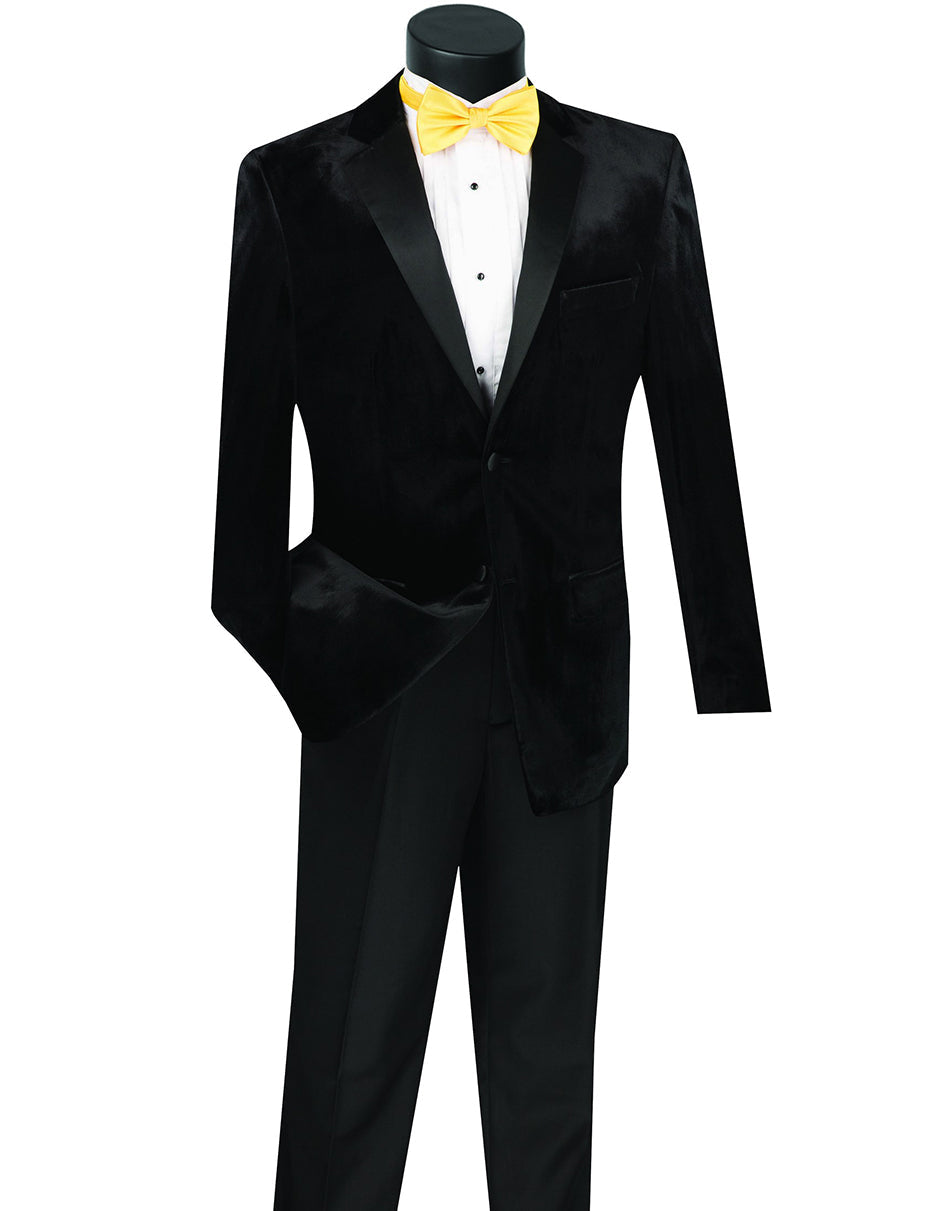 Mens Velvet Notch Tuxedo in Black - Men's Tuxedo USA