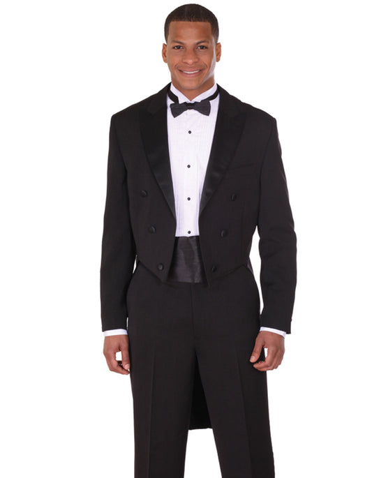 Mens Traditional Polyester Tail Tuxedo in Black - Men's Tuxedo USA