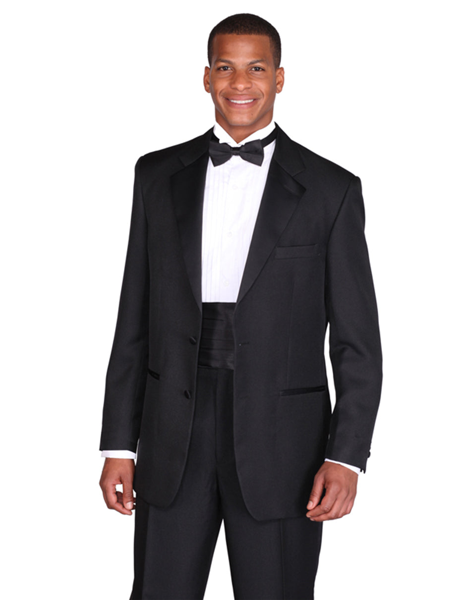 Mens Traditional 2 Button Polyester Tuxedo in Black - Men's Tuxedo USA