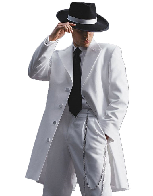 Mens Long Tuxedo Zoot Suit in White - Men's Tuxedo USA