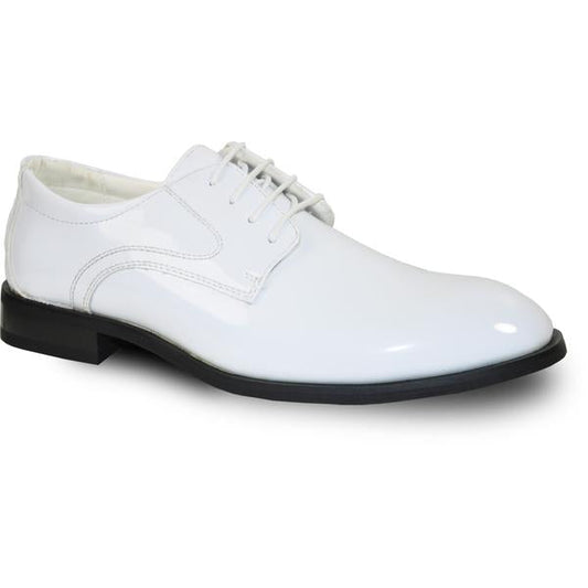 VANGELO Men Dress Shoe TAB Oxford Formal Tuxedo for Prom & Wedding White Patent - Men's Tuxedo USA