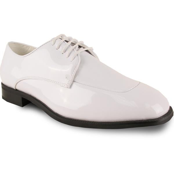 Men Dress Shoe TADI Oxford Formal Tuxedo for Prom & Wedding White Patent - Men's Tuxedo USA