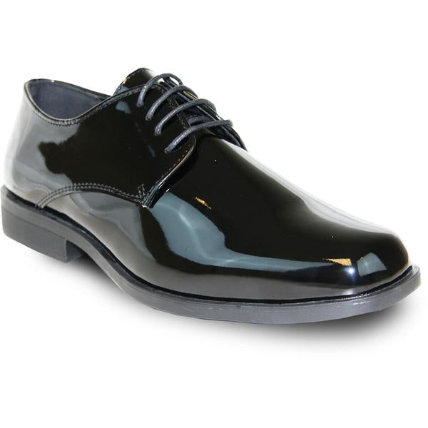 VANGELO Men Dress Shoe  Oxford Formal Tuxedo for Prom & Wedding Black Patent - Men's Tuxedo USA