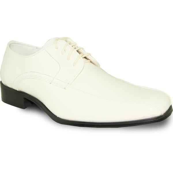 VANGELO Men Dress Shoe Oxford Formal Tuxedo for Prom & Wedding Ivory Patent - Men's Tuxedo USA