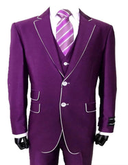 Purple Prom Suit - Purple Prom Outfit - Purple Prom Sharkskin Tuxedo - Men's Tuxedo USA