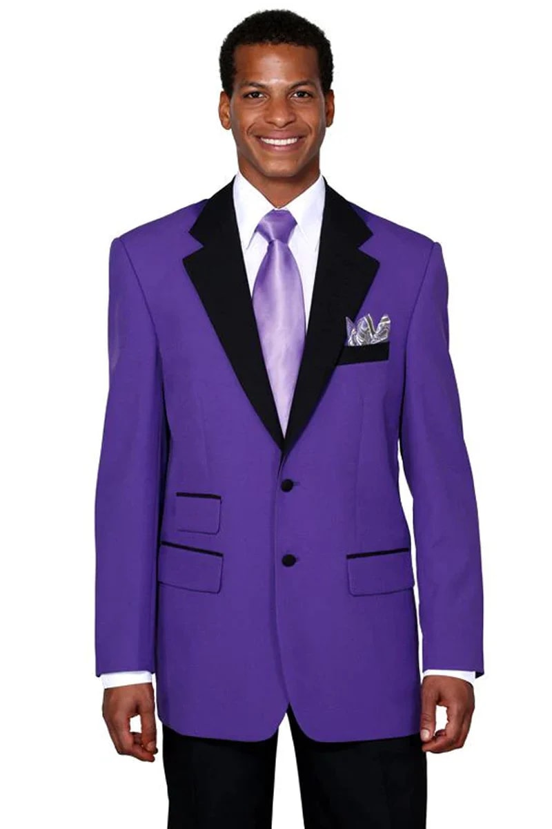 Mens 2 Button Classic Fit Contrast Collar Tuxedo in Purple - Men's Tuxedo USA