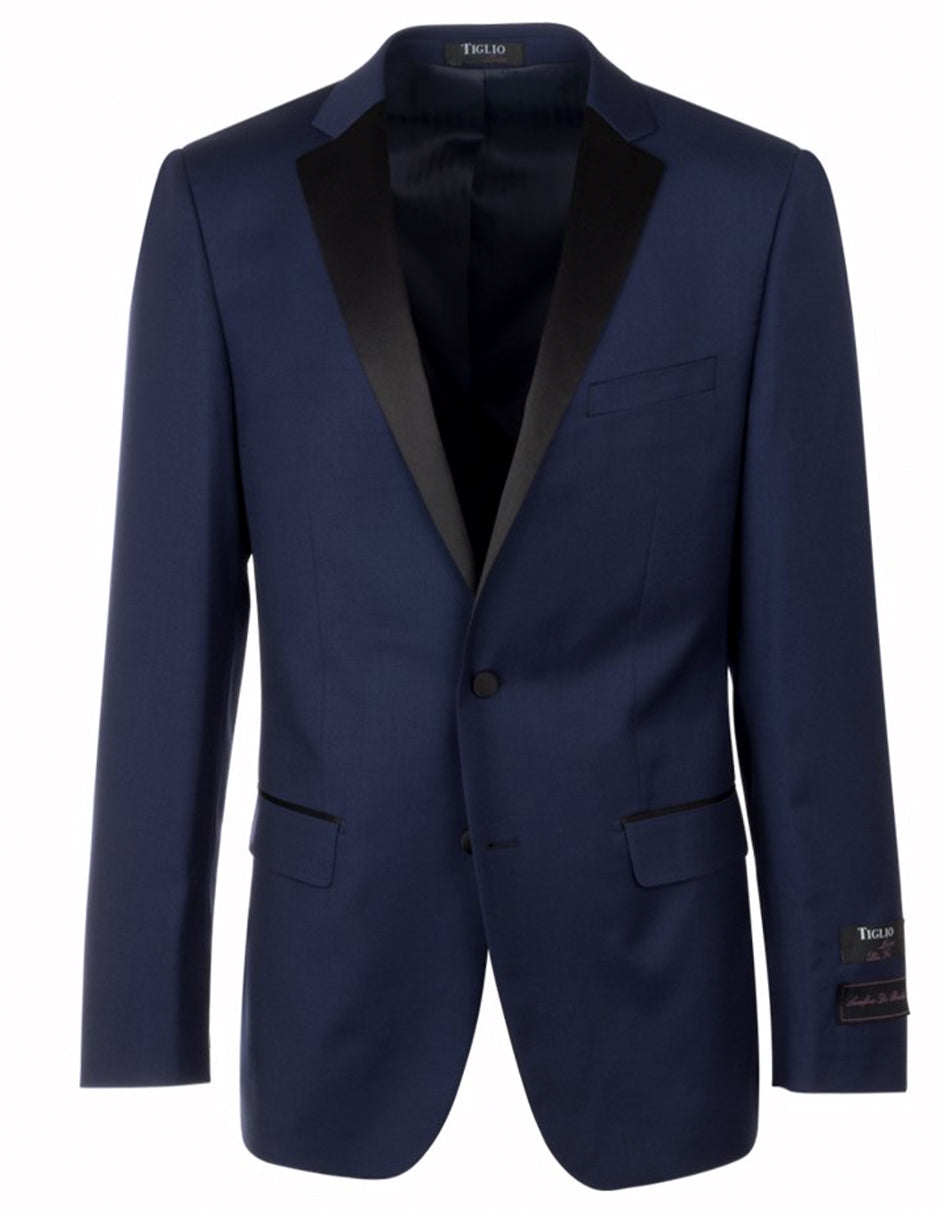 Mens 2 Button Designer Notch Tuxedo in Navy Blue - Men's Tuxedo USA