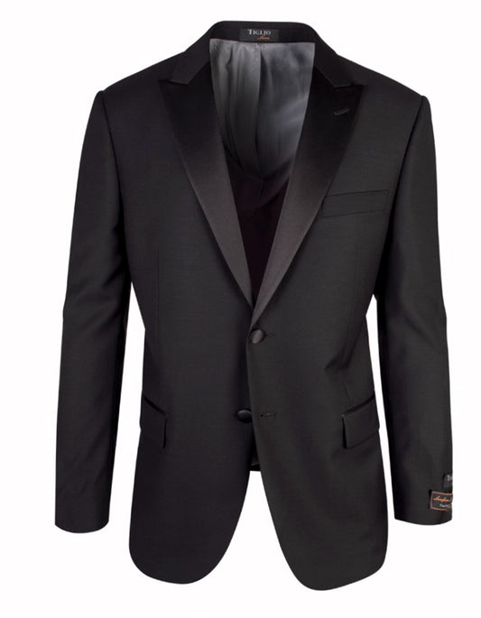 2 Button Designer Peak Tuxedo in Black - Men's Tuxedo USA