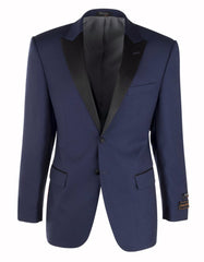 2 Button Designer Peak Tuxedo in Navy Blue - Men's Tuxedo USA