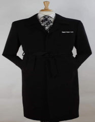 Mens Full Length Length Top Coat - Black - Men's Tuxedo USA