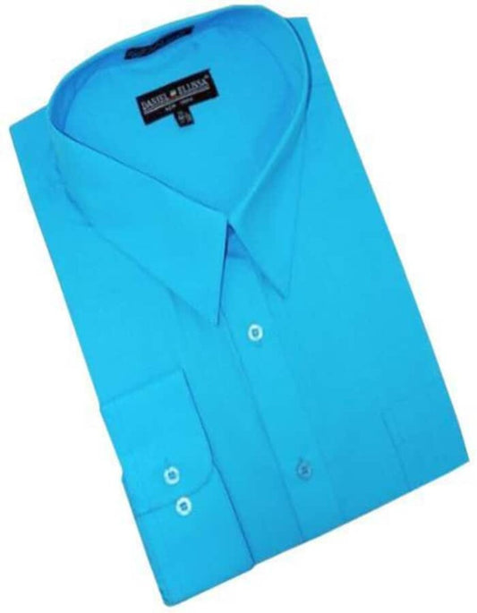 Wedding Shirts For Groom - Groomsmen Dress Shirt Turquoise - Men's Tuxedo USA