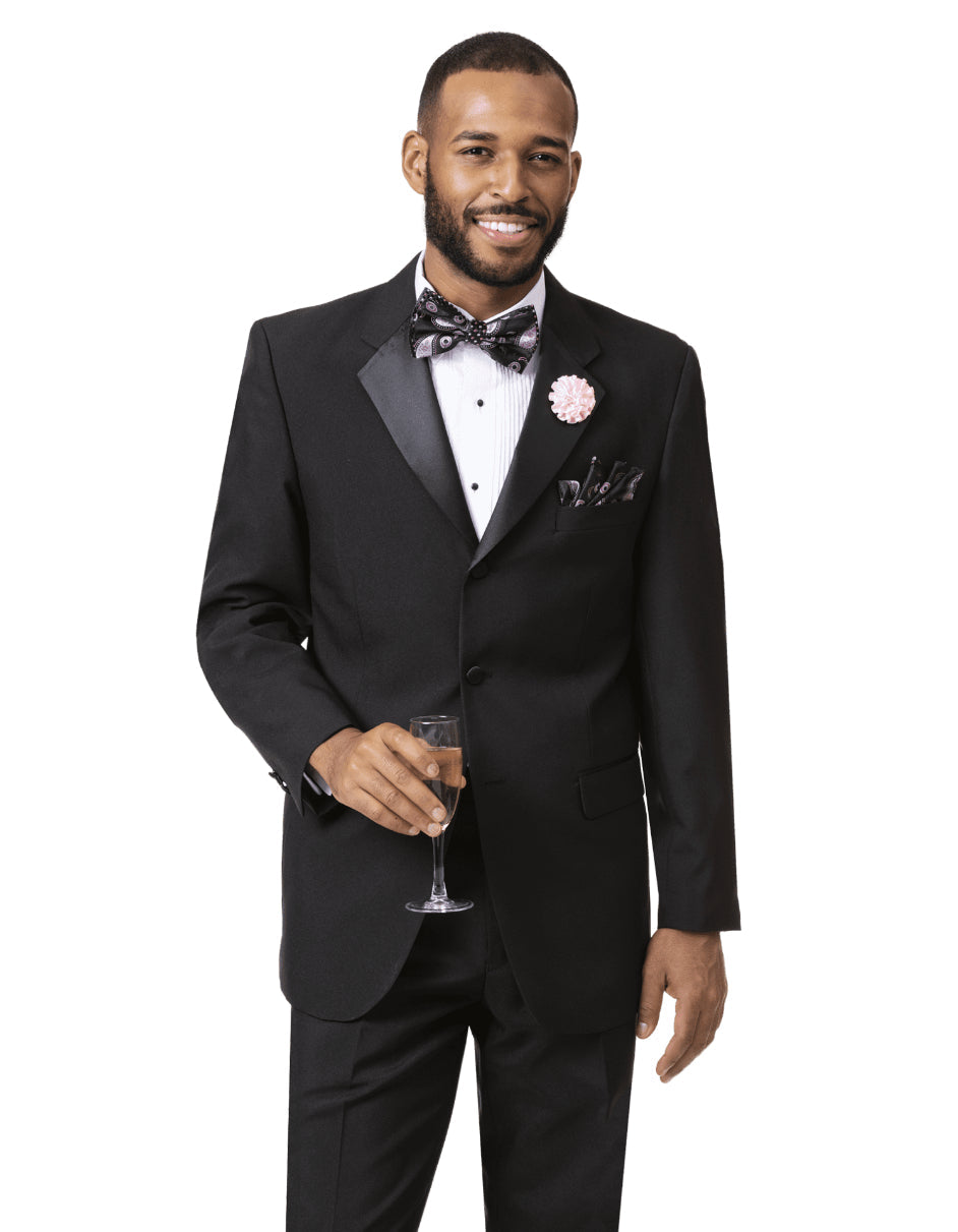 Mens Classic 3 Button Notch Lapel Tuxedo in Black - Men's Tuxedo USA