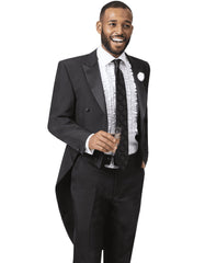 Mens Classic Microfiber Tail Tuxedo in Black - Men's Tuxedo USA