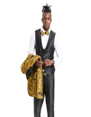 Gold Rose 3pc Tuxedo w/ Double Breasted Vest by Tazio - Men's Tuxedo USA