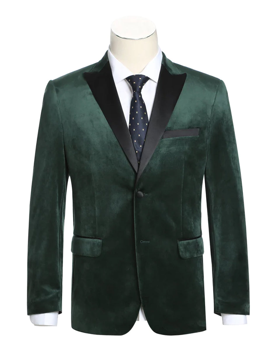 Mens Classic Velvet Tuxedo Dinner Jacket in Dark Hunter Green - Men's Tuxedo USA