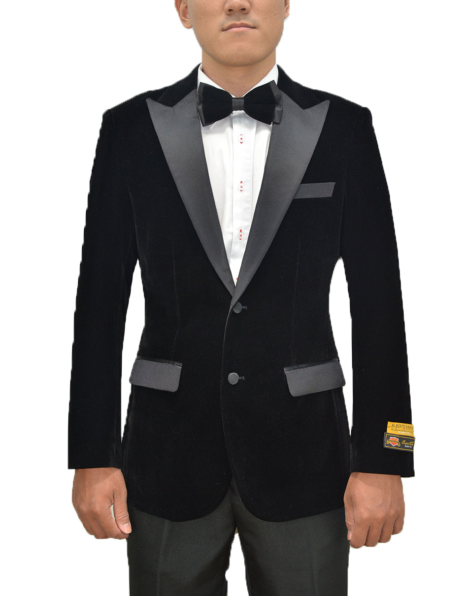 Mens Classic Velvet Tuxedo Dinner Jacket in Black - Men's Tuxedo USA