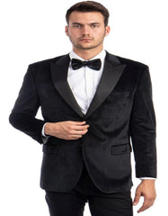 Black Tuxedo - Mens Wedding Suit Modern Fit Velvet Wedding and Prom - Black Prom Suit - Men's Tuxedo USA