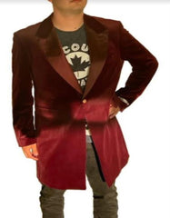 Burgundy Tuxedo - Maroon Burgundy Color - Velvet Tuxedo - Three Quarter - CarCoat Burgundy