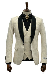 Ivory Tuxedo - Cream Wedding Suit  - Off White Groom Suit - Men's Tuxedo USA