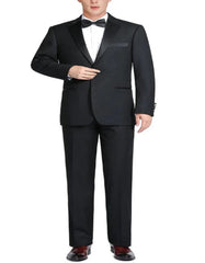 Black Tuxedo - Mens Wedding Suit Single Breasted Traditional Two Button - Black Prom Suit - Men's Tuxedo USA