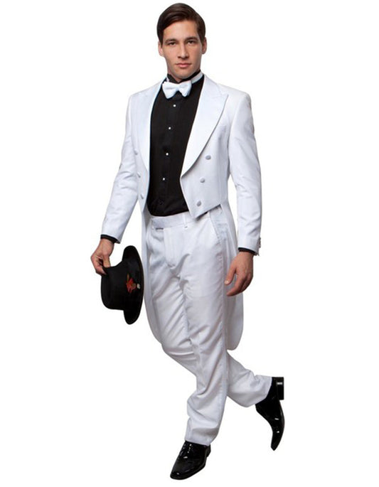 Mens Classic Wool Tail Tuxedo in White - Men's Tuxedo USA