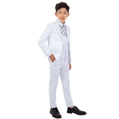 Exclusive Stacy Adams 5pc Boys Suit Slim-Fit, White - Men's Tuxedo USA