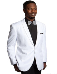 Men's One Button Shawl Dinner White Jacket - Men's Tuxedo USA