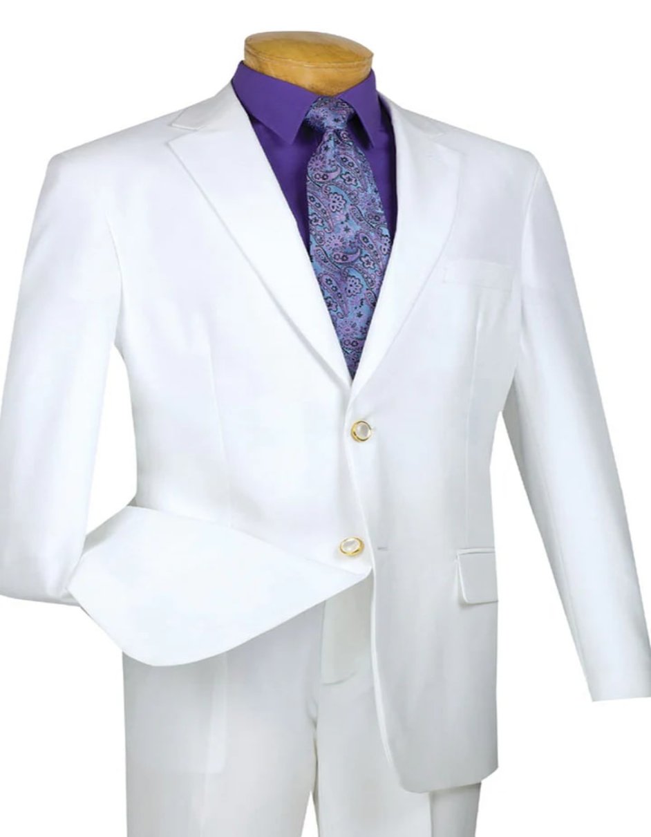 Mens Classic Fit Poplin Club Sport Coat White Blazer - Men's Tuxedo USA