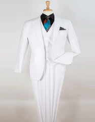 Pleated Suit - Mens Suits With Pleated Pant -  Regular Fit Suit - Classic Fit White Suit - Men's Tuxedo USA