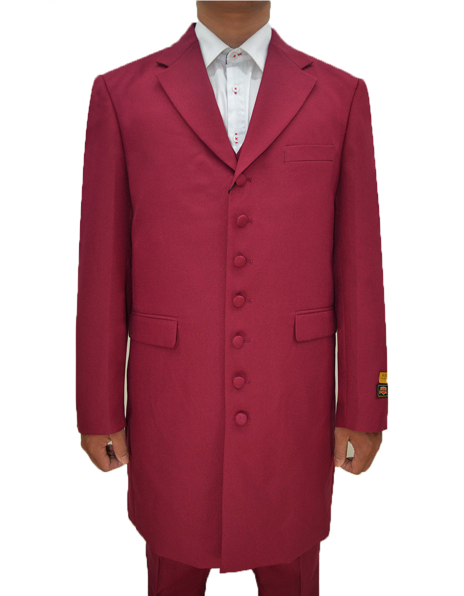 Mens Classic Vested Zoot Suit in Burgundy - Men's Tuxedo USA