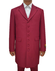 Mens Classic Vested Zoot Suit in Burgundy - Men's Tuxedo USA