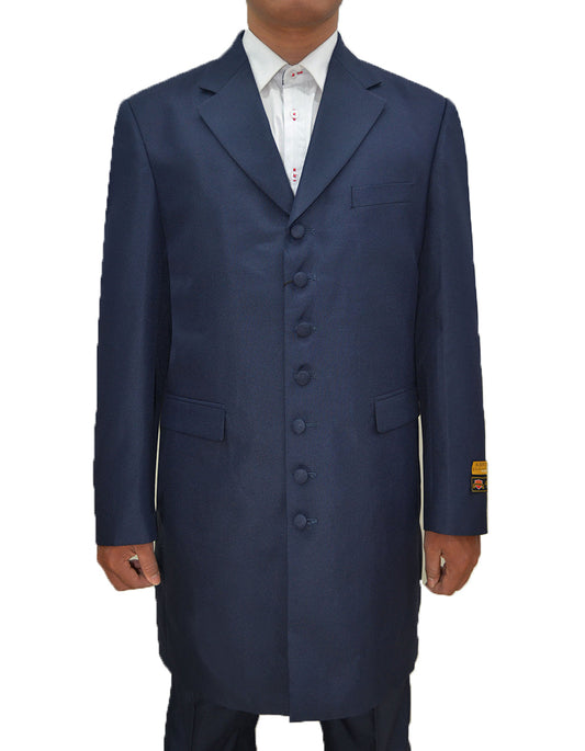 Mens Classic Vested Zoot Suit in Navy - Men's Tuxedo USA