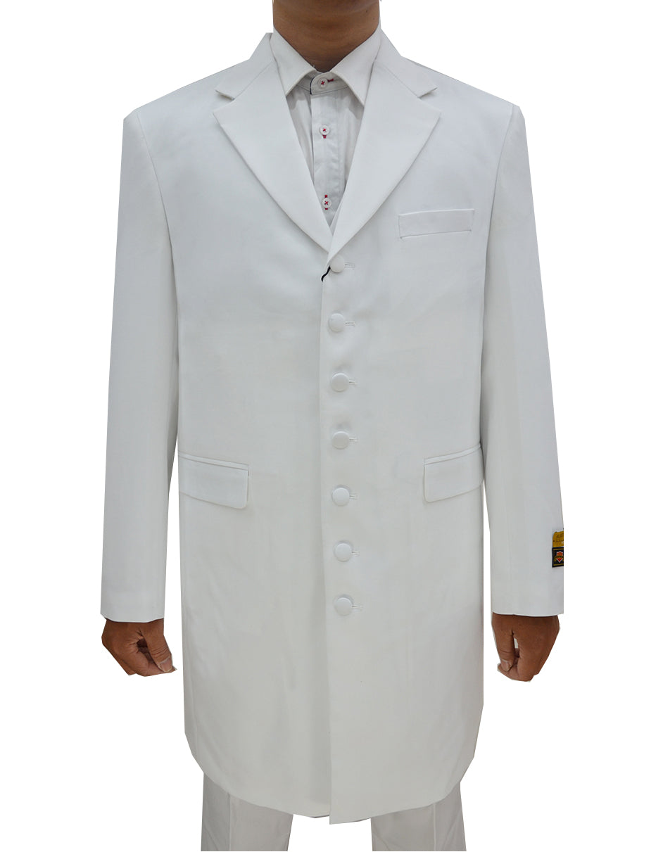 Mens Classic Vested Zoot Suit in White - Men's Tuxedo USA