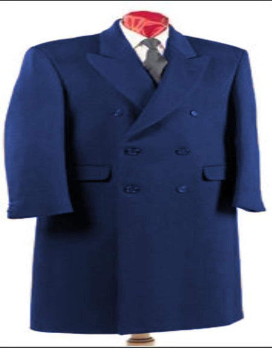 Authentic Fully Lined Double Breasted men's Wool Blend Long Dress Coat - Men's Tuxedo USA