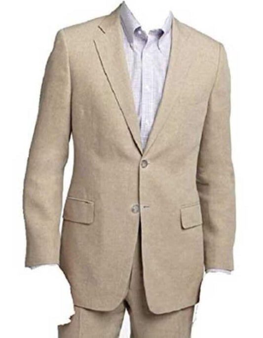 Linen Suit - Mens Summer Suits in Beige and Natural Color - Beach Wedding - Men's Tuxedo USA