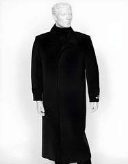 Mens Duster Maxi Coat Black 4 Buttons Full Length Coat - Men's Tuxedo USA