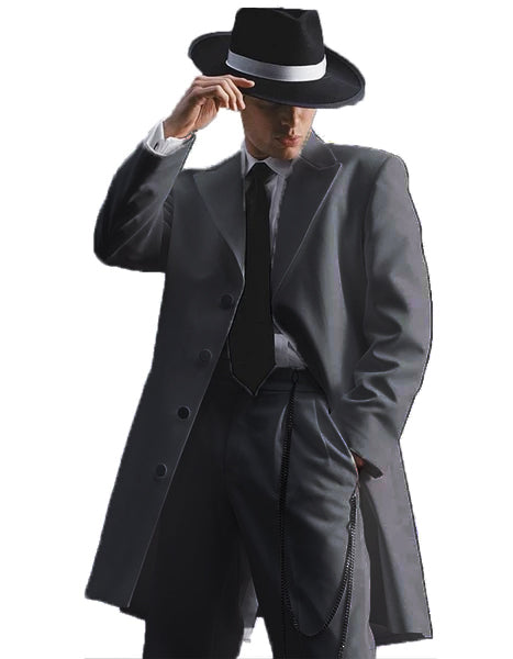 Mens Vested Long Tuxedo Zoot Suit in Black - Men's Tuxedo USA