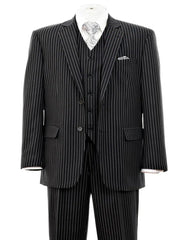 1920s Mens Suit - 1920s Mens Outfit - 1920s  costume  Bold Pinstripe  Black Suit - Men's Tuxedo USA