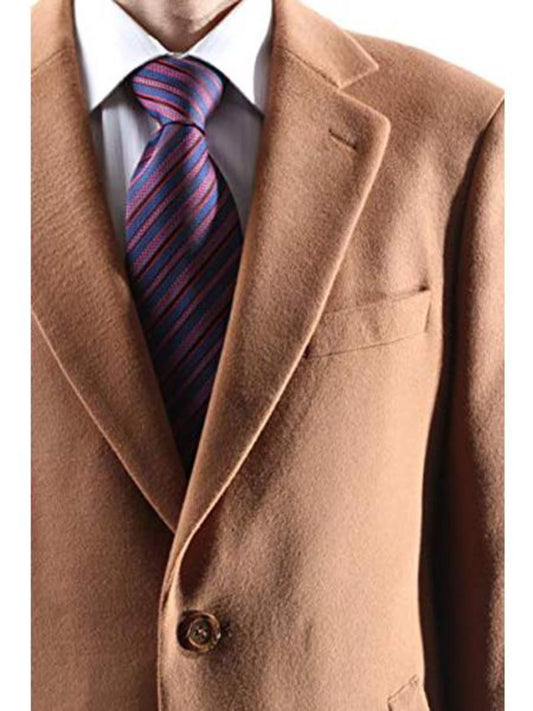 Men's Caravelli Camel Long Dress Topcoat - Winter coat Two Button 3/4 Length men's Car Coat - Men's Tuxedo USA