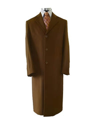 Camel Hair Top Coat - Luxury Cashmere Coat - Big and Tall Cashmere Overcoats - Top Coats For Men Brown