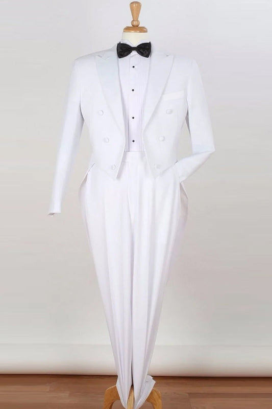 Mens Classic Fit Long Tail Tuxedo in White - Men's Tuxedo USA