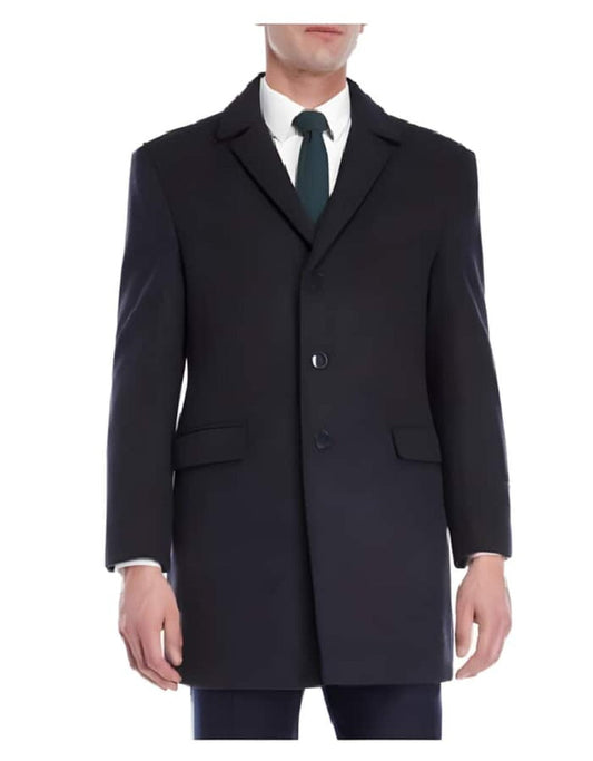 Mens Car Coat Mens Dress Coat Long Jacket Wool Designer Men's Wool Men's Peacoat Sale Navy Blue - Men's Tuxedo USA