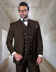 Statement Suit - Statement Italy Suit - Wool Suit - Statement Men's Outlet 100% Wool Suit - Unique Double Breasted Vest - Men's Tuxedo USA