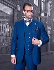 Statement Suit - Statement Italy Suit - Wool Suit - Statement Men's Outlet 100% Wool Suit - Unique Double Breasted Vest - Men's Tuxedo USA