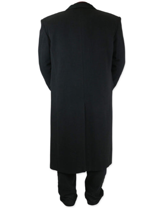 Full Length Long men's Dress Topcoat - Winter coat in Black - Men's Tuxedo USA