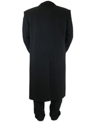 Full Length Long men's Dress Topcoat - Winter coat in Black - Men's Tuxedo USA