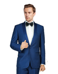 Mens One Button Shawl Lapel Tuxedo in Midnight Blue - Mens Slim Fitted Tuxedo - Men's Tuxedo USA