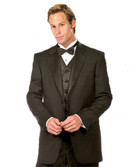 Mens Vested 2 Button Wool Tuxedo in Black - Men's Tuxedo USA