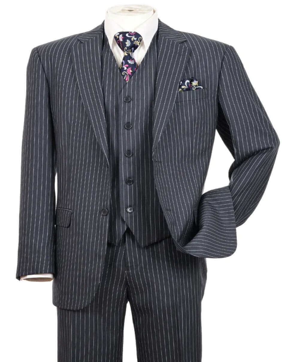 1920s Mens Suit - 1920s Mens Outfit - 1920s  costume  Bold Pinstripe Wide Suit in Grey